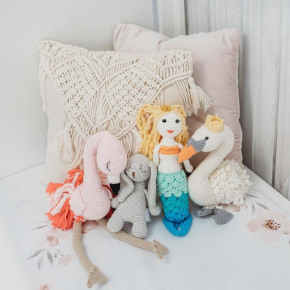 Azalea the Mermaid Blonde Hand-Crocheted Organic Cotton Doll