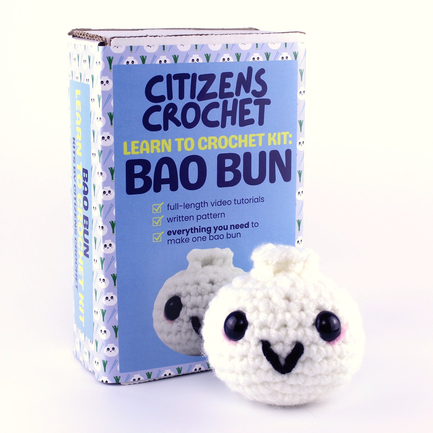 Bao Bun Learn to Crochet Kit, Beginner Crochet Kit by Citizens Crochet