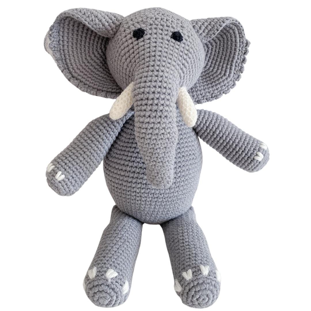 Barry the Elephant Hand-Crocheted Organic Cotton Stuffed Animal