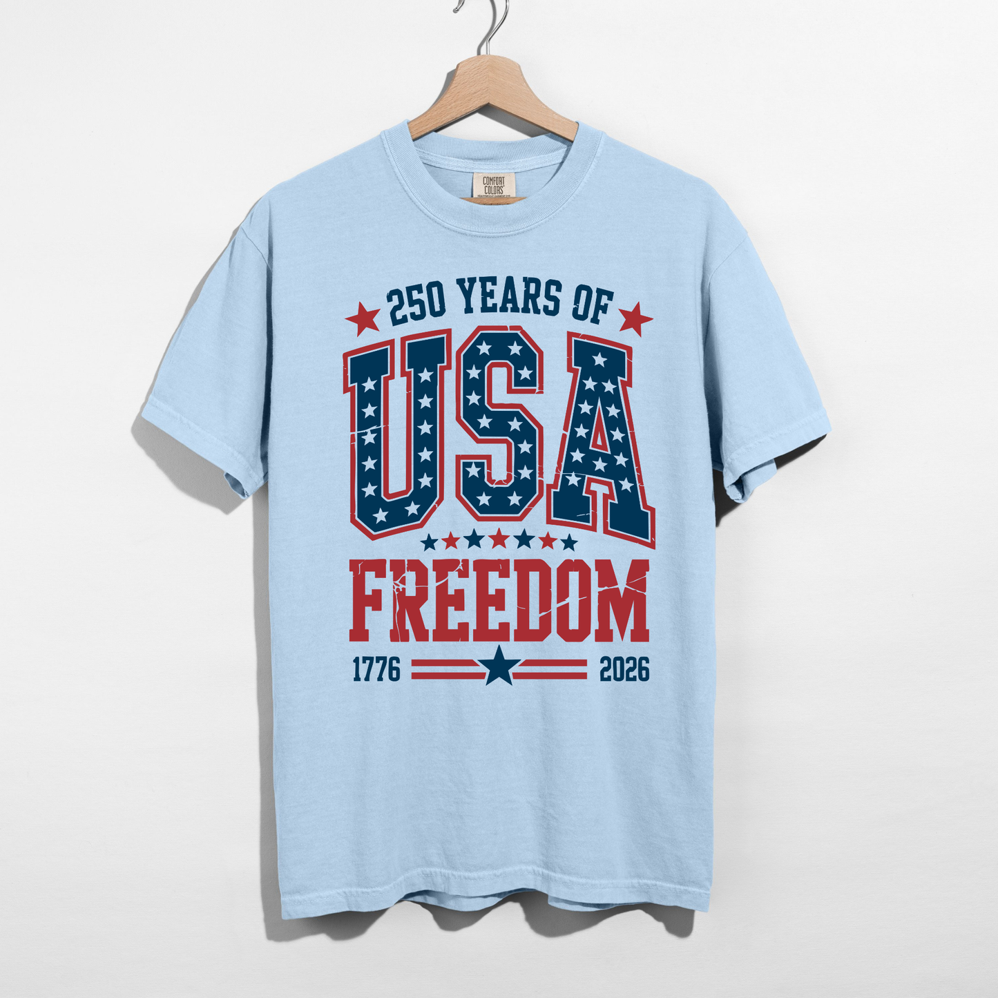 250 Years of USA Freedom Graphic Tee - 1776 to 2026 Patriotic America Shirt