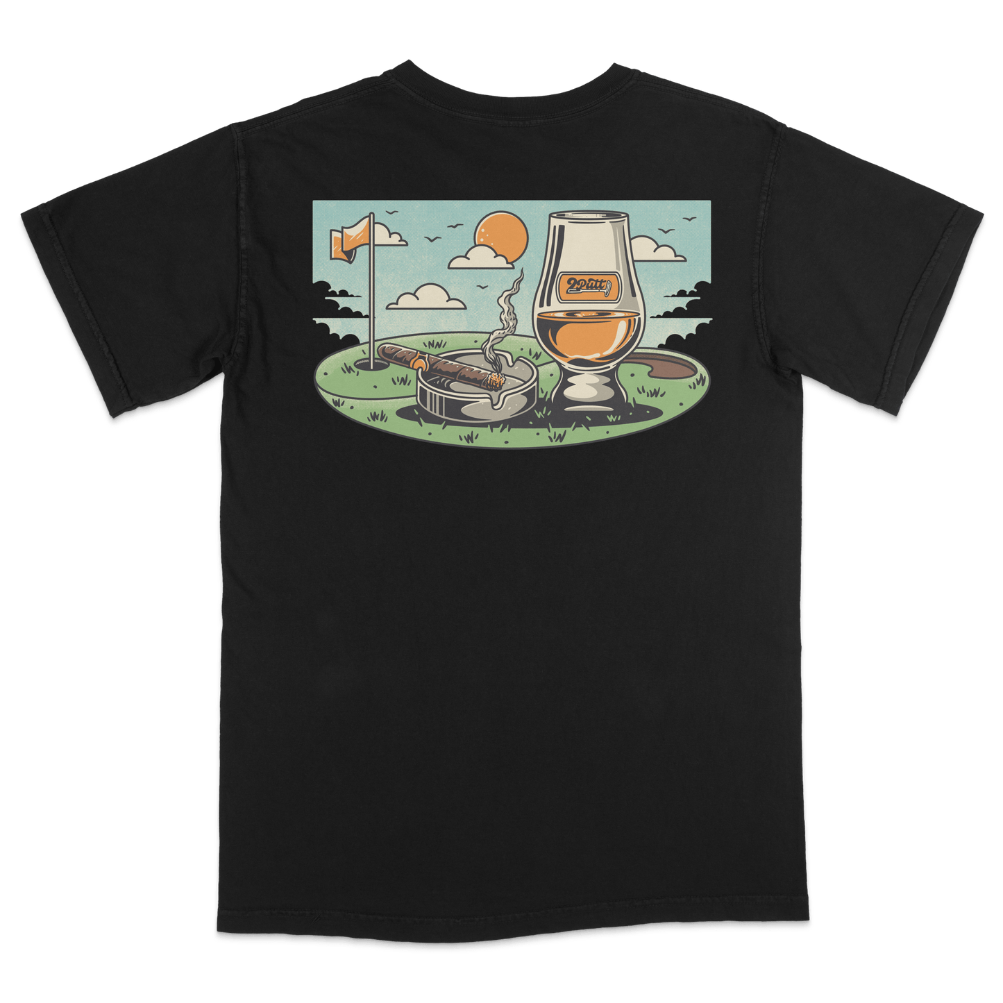 2putt Cigar Screen-Printed Golf T-Shirt