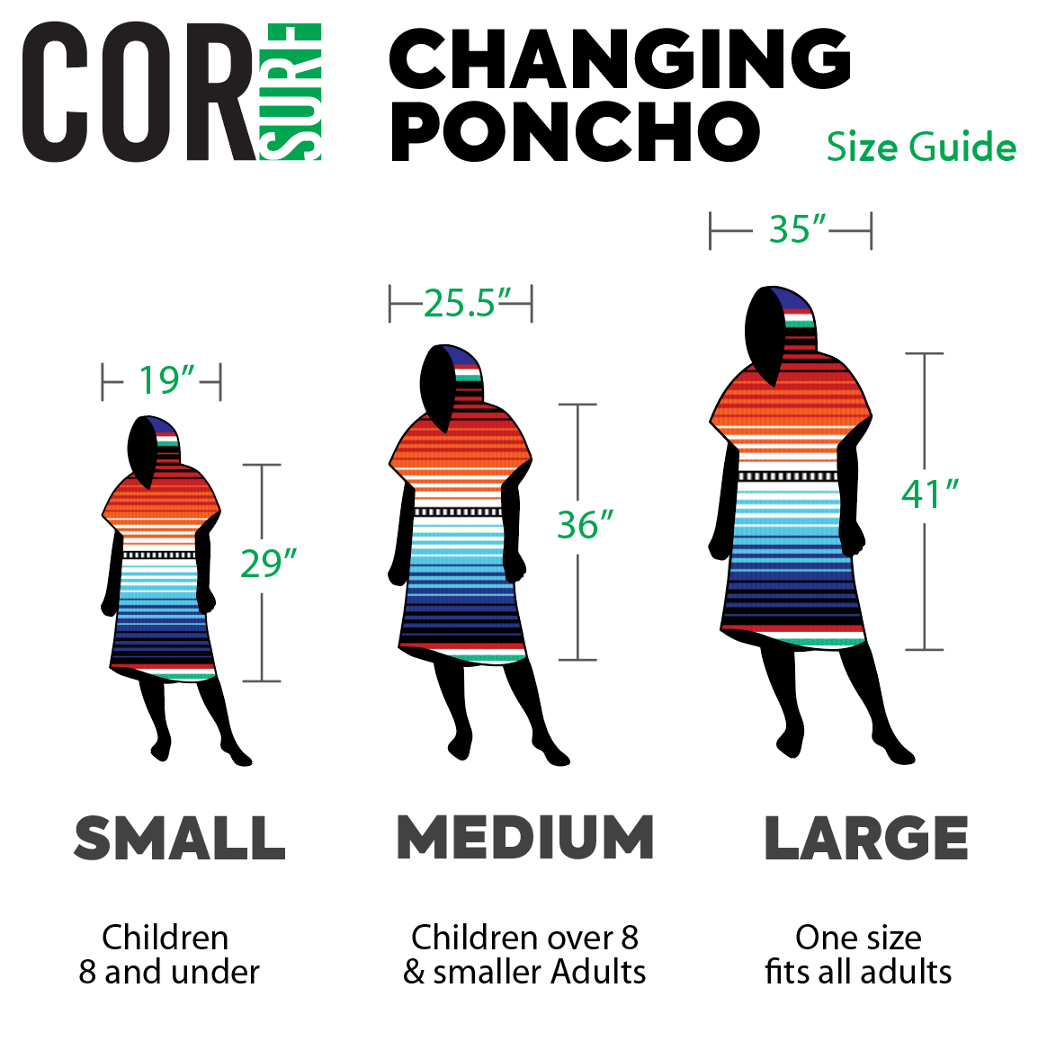 Kids Microfiber Changing Towel Poncho - COR Surf Kailua, Small (Ages 3-8)