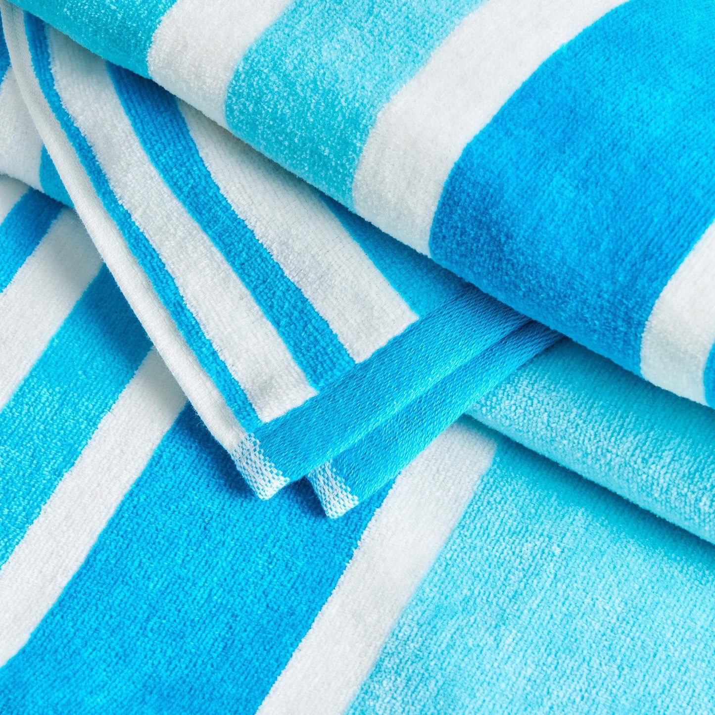 100% Cotton Velour Cabana Stripe Beach Towels - Novia Collection, Great Bay Home