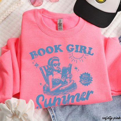 Book Girl Summer Sweatshirt, 5 Colors, Gildan Screen Print