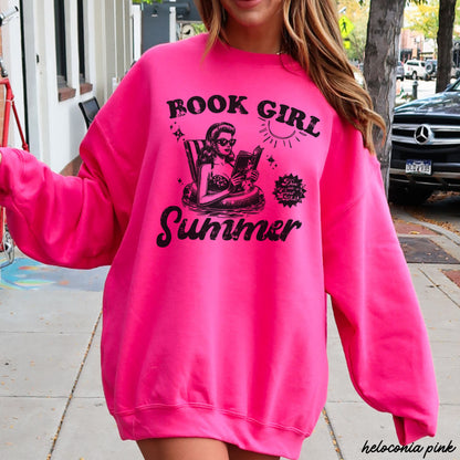 Book Girl Summer Sweatshirt, 5 Colors, Gildan Screen Print