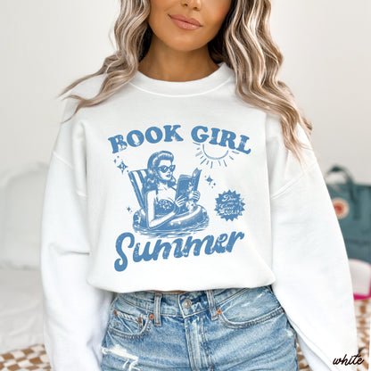 Book Girl Summer Sweatshirt, 5 Colors, Gildan Screen Print
