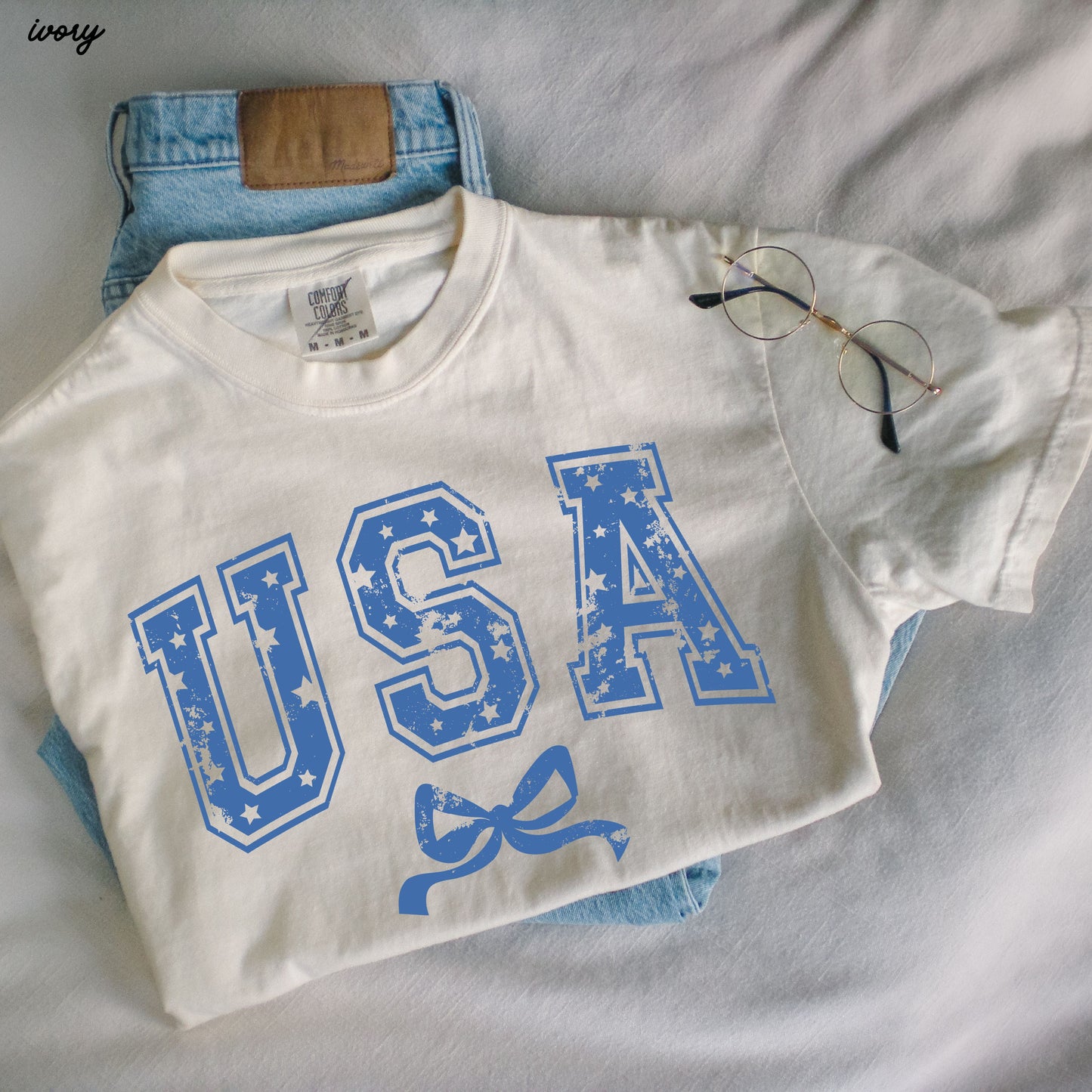 USA Star Coquette Tee, 12 Colors, Comfort Colors Screen Print