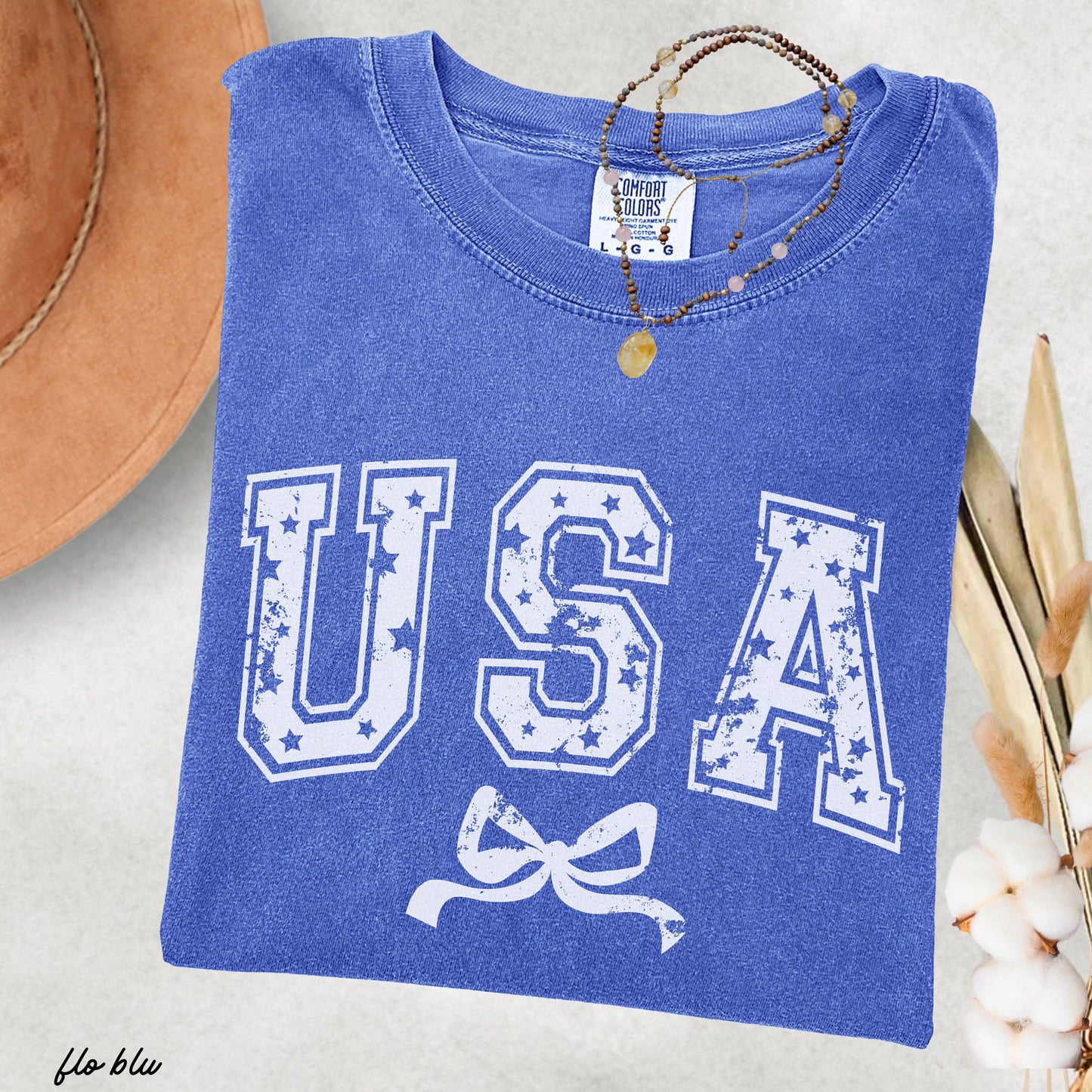 USA Star Coquette Tee, 12 Colors, Comfort Colors Screen Print