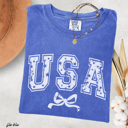 USA Star Coquette Tee, 12 Colors, Comfort Colors Screen Print