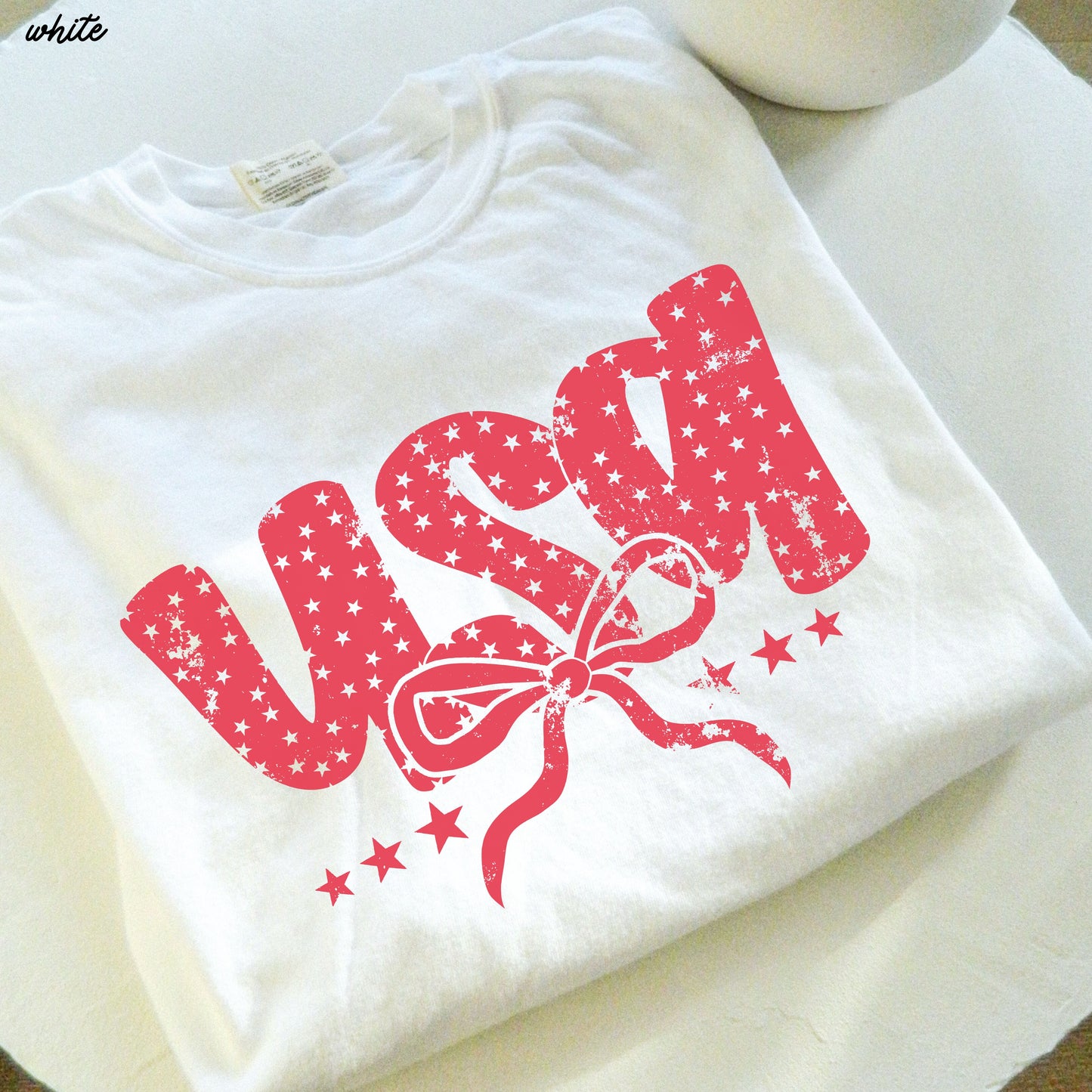 USA Bubble Coquette Tee, 10 Colors, Comfort Colors Screen Print