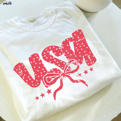 USA Bubble Coquette Tee, 10 Colors, Comfort Colors Screen Print