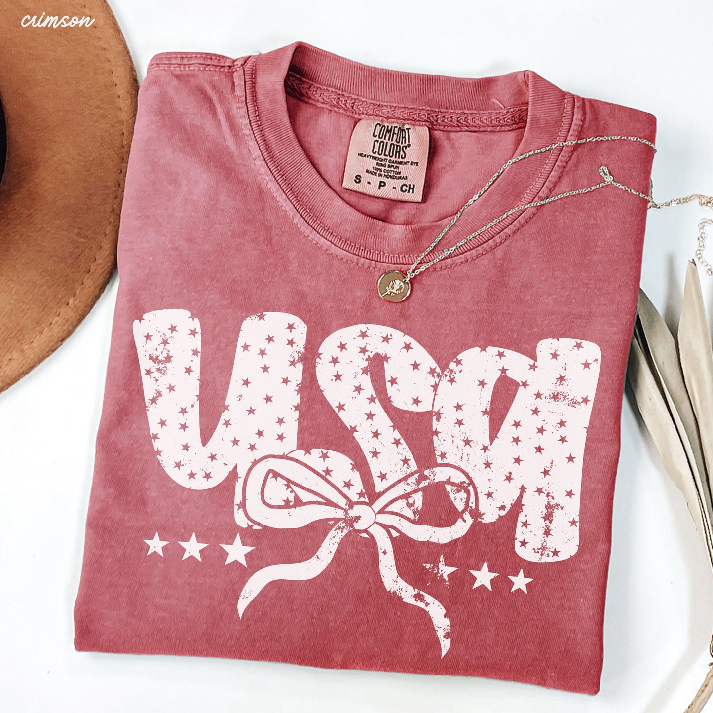 USA Bubble Coquette Tee, 10 Colors, Comfort Colors Screen Print