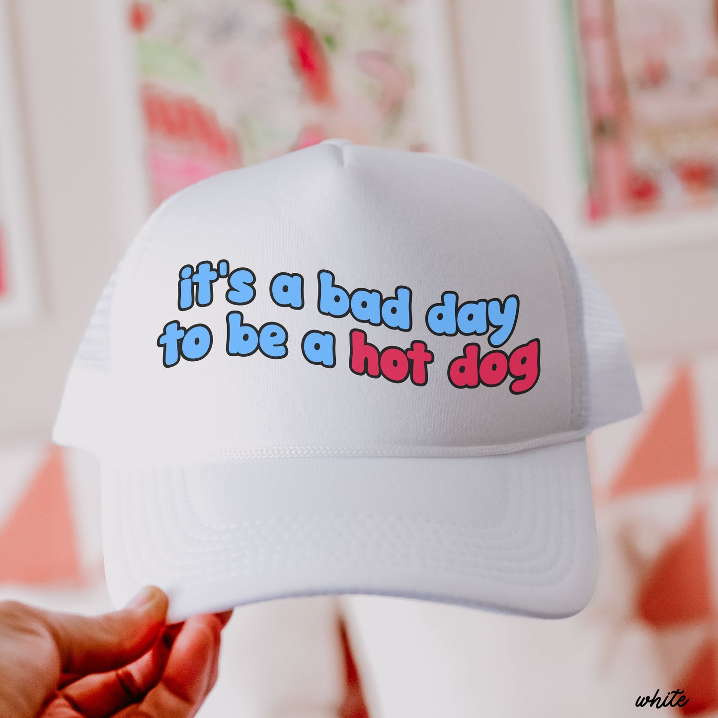 Hot Dog Trucker Hat, 7 Colors, Novelty Trucker Cap