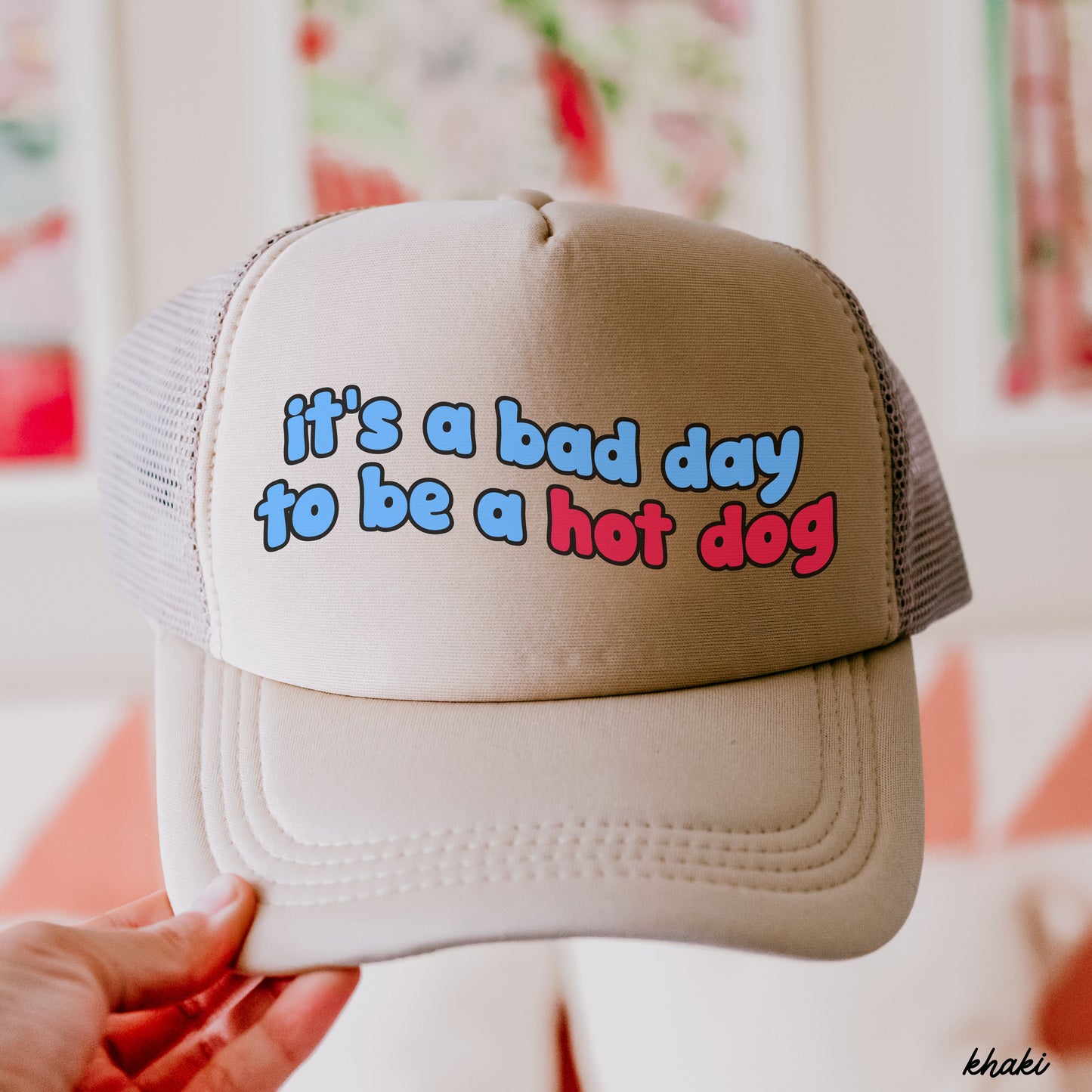 Hot Dog Trucker Hat, 7 Colors, Novelty Trucker Cap