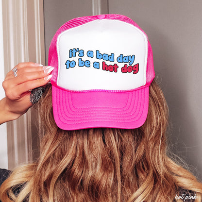 Hot Dog Trucker Hat, 7 Colors, Novelty Trucker Cap