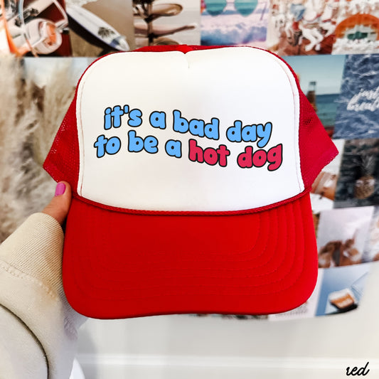 Hot Dog Trucker Hat, 7 Colors, Novelty Trucker Cap