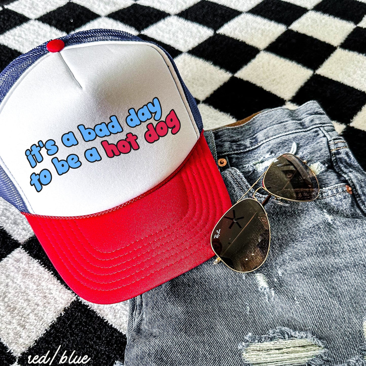 Hot Dog Trucker Hat, 7 Colors, Novelty Trucker Cap