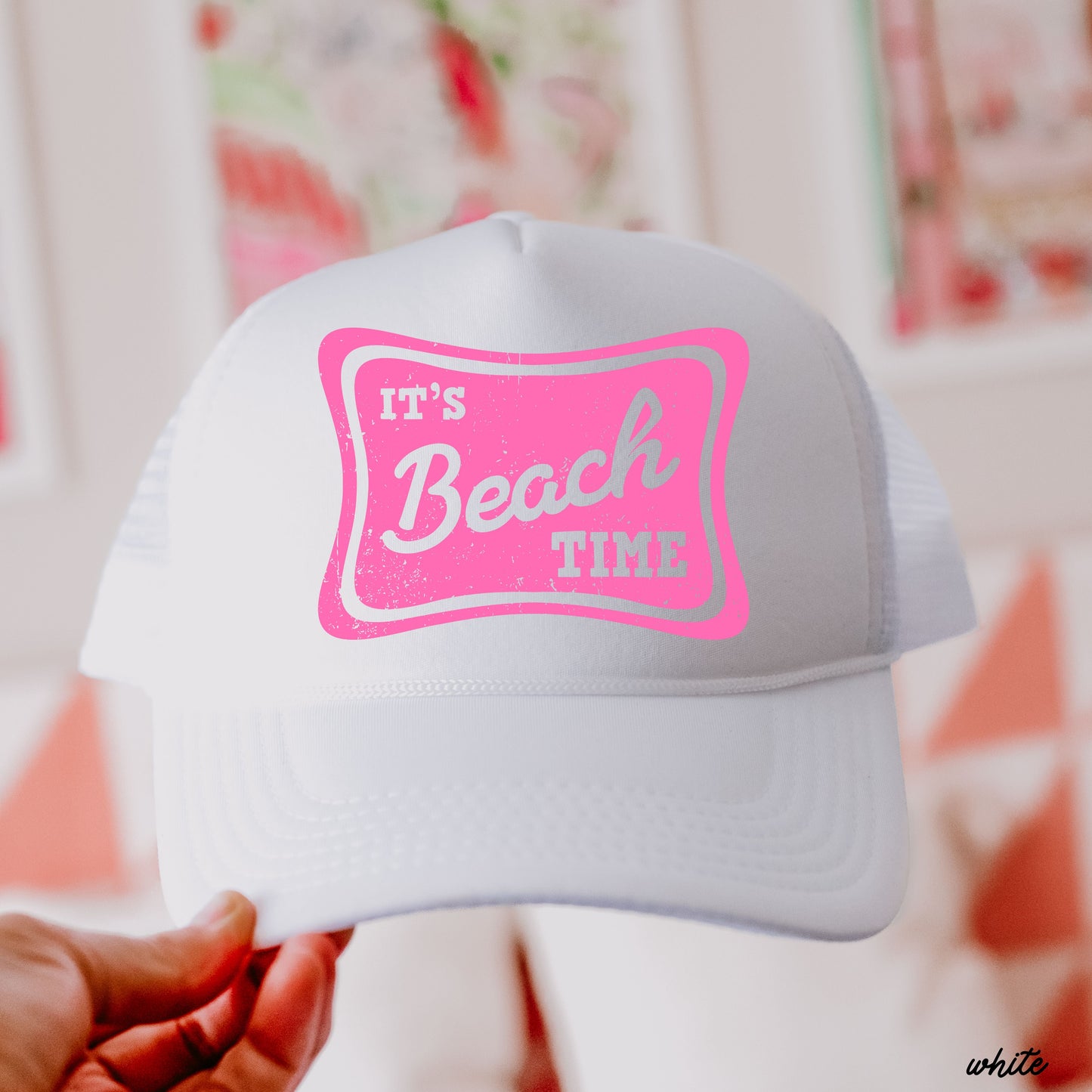 It's Beach Time Trucker Hat, 9 Colors, Patriotic Trucker Cap