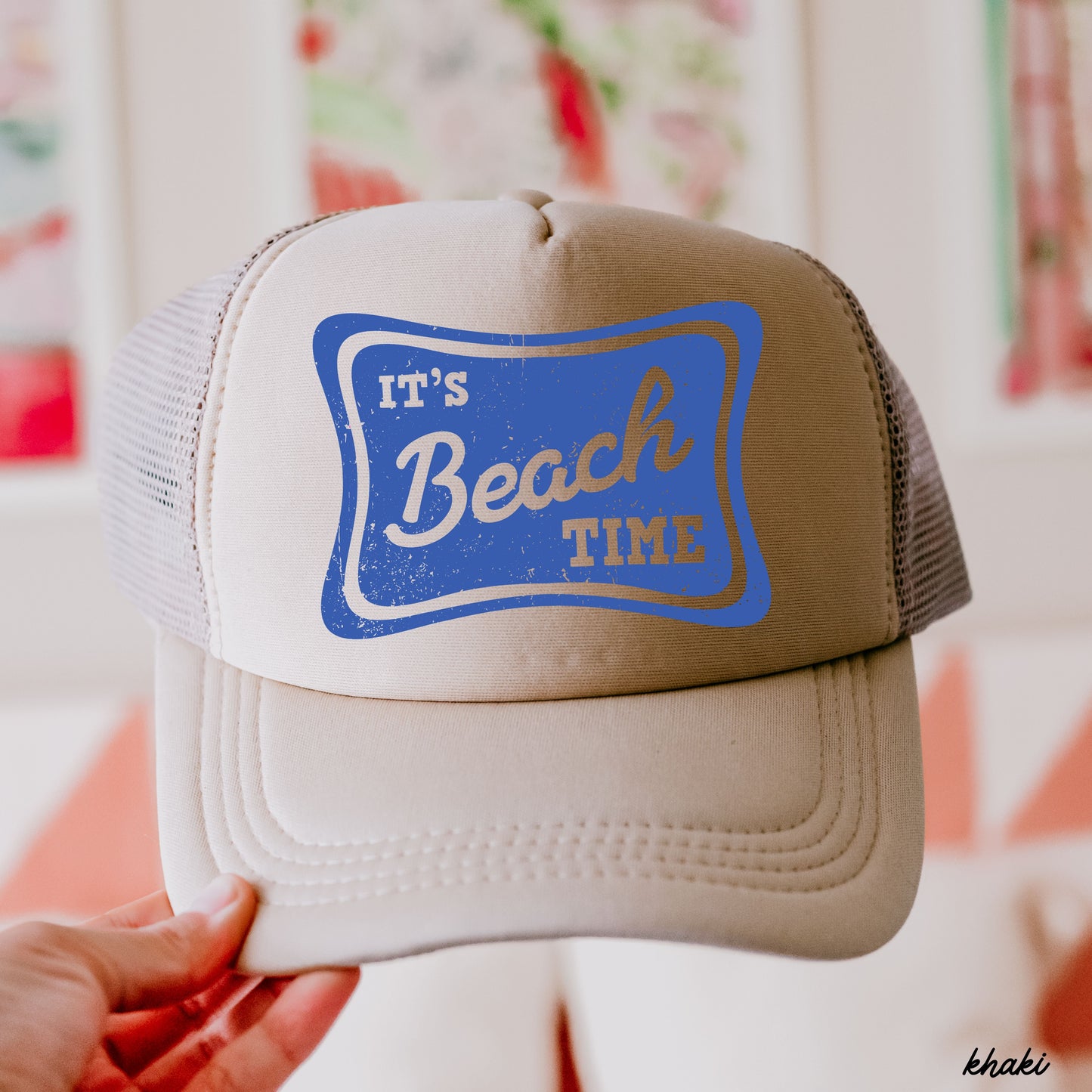 It's Beach Time Trucker Hat, 9 Colors, Patriotic Trucker Cap