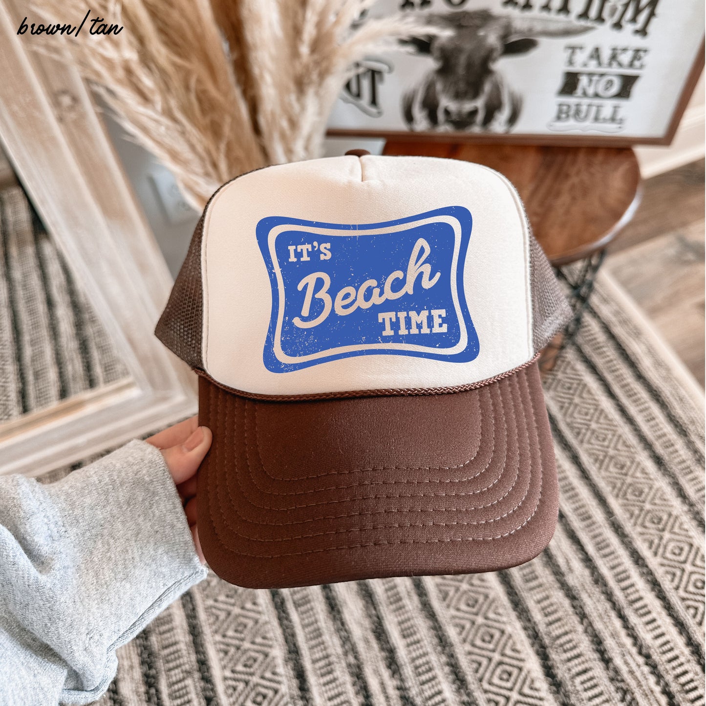 It's Beach Time Trucker Hat, 9 Colors, Patriotic Trucker Cap