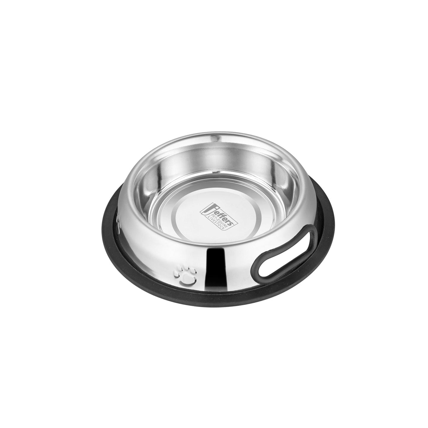 Jeffers Embossed No-Tip Anti-Skid Stainless Steel Pet Bowls for Dogs and Cats