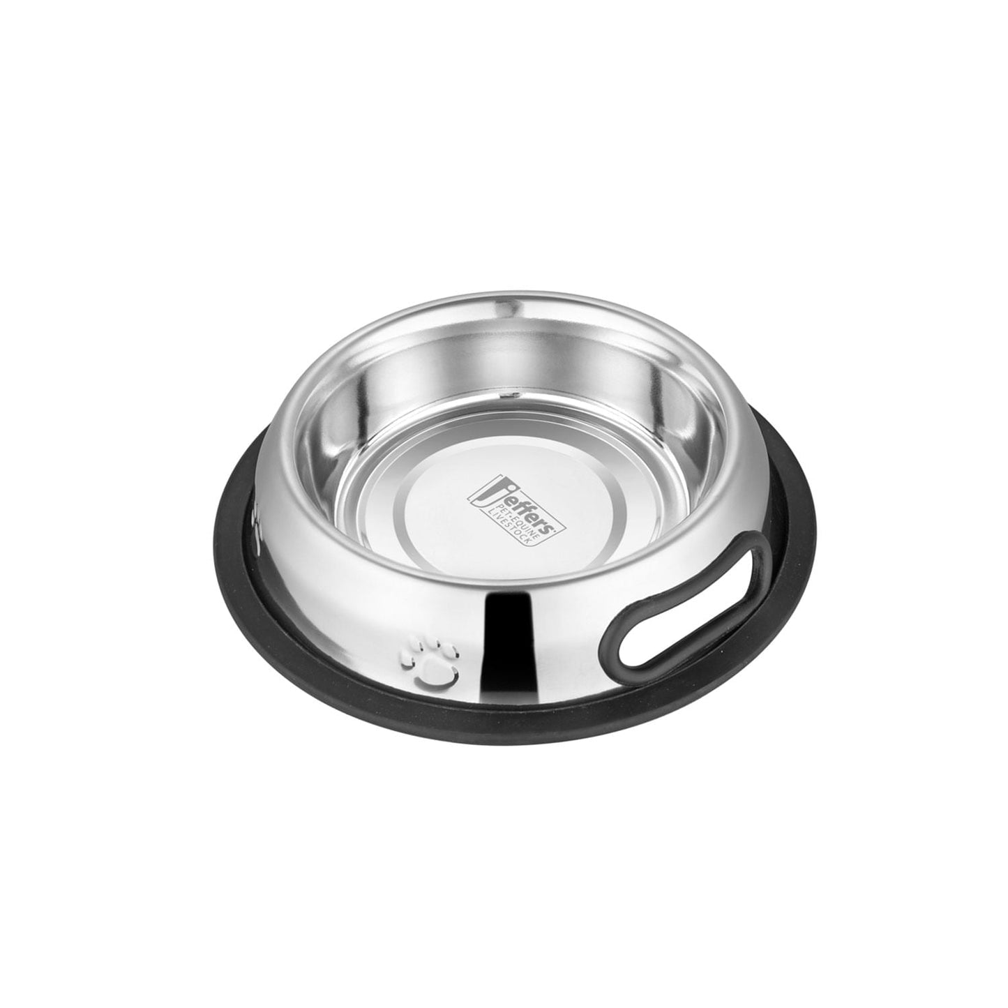 Jeffers Embossed No-Tip Anti-Skid Stainless Steel Pet Bowls for Dogs and Cats