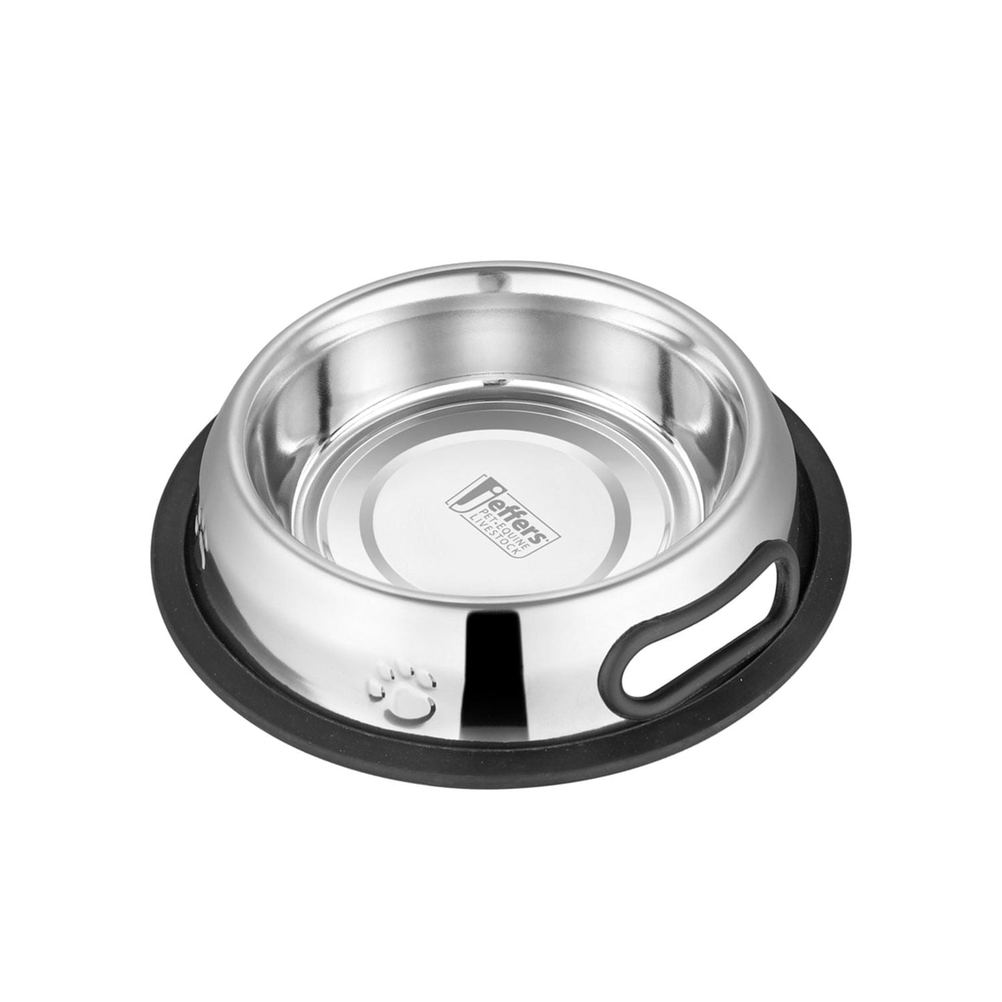 Jeffers Embossed No-Tip Anti-Skid Stainless Steel Pet Bowls for Dogs and Cats