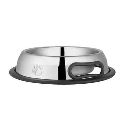Jeffers Embossed No-Tip Anti-Skid Stainless Steel Pet Bowls for Dogs and Cats