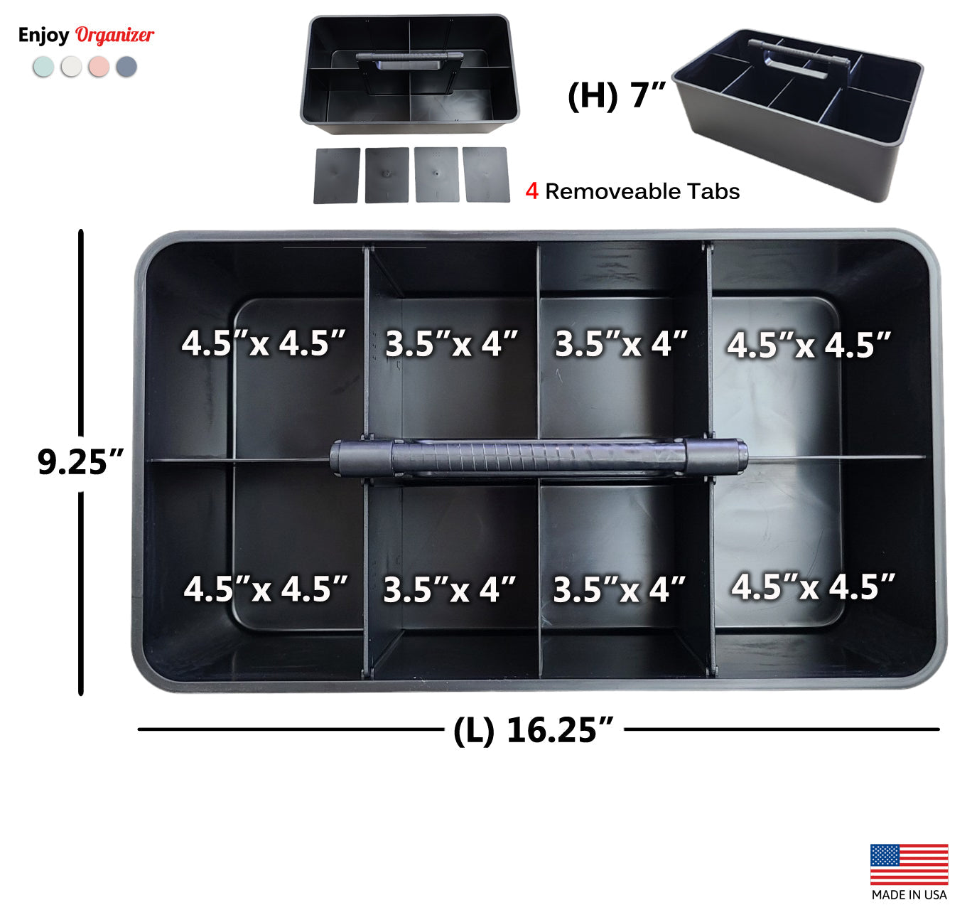 Enjoy Organizer Extra Large Portable Caddy, Made in USA