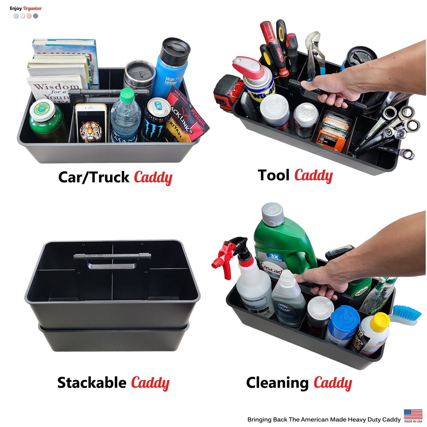 Enjoy Organizer Extra Large Portable Caddy, Made in USA