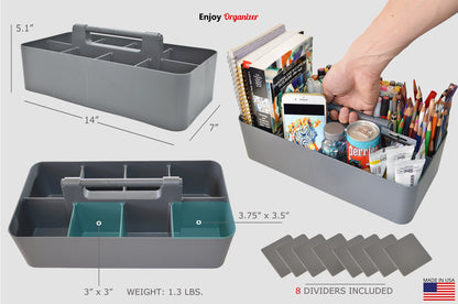 Enjoy Organizer Portable Caddy with 8 Compartments, 3-Pack Mix, Made in USA