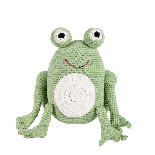 Freddie the Frog Hand-Crocheted Organic Cotton Stuffed Animal