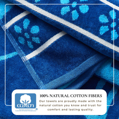 100% Cotton Velour Beach Towels 2-Pack - Maui Collection, 30" x 60"