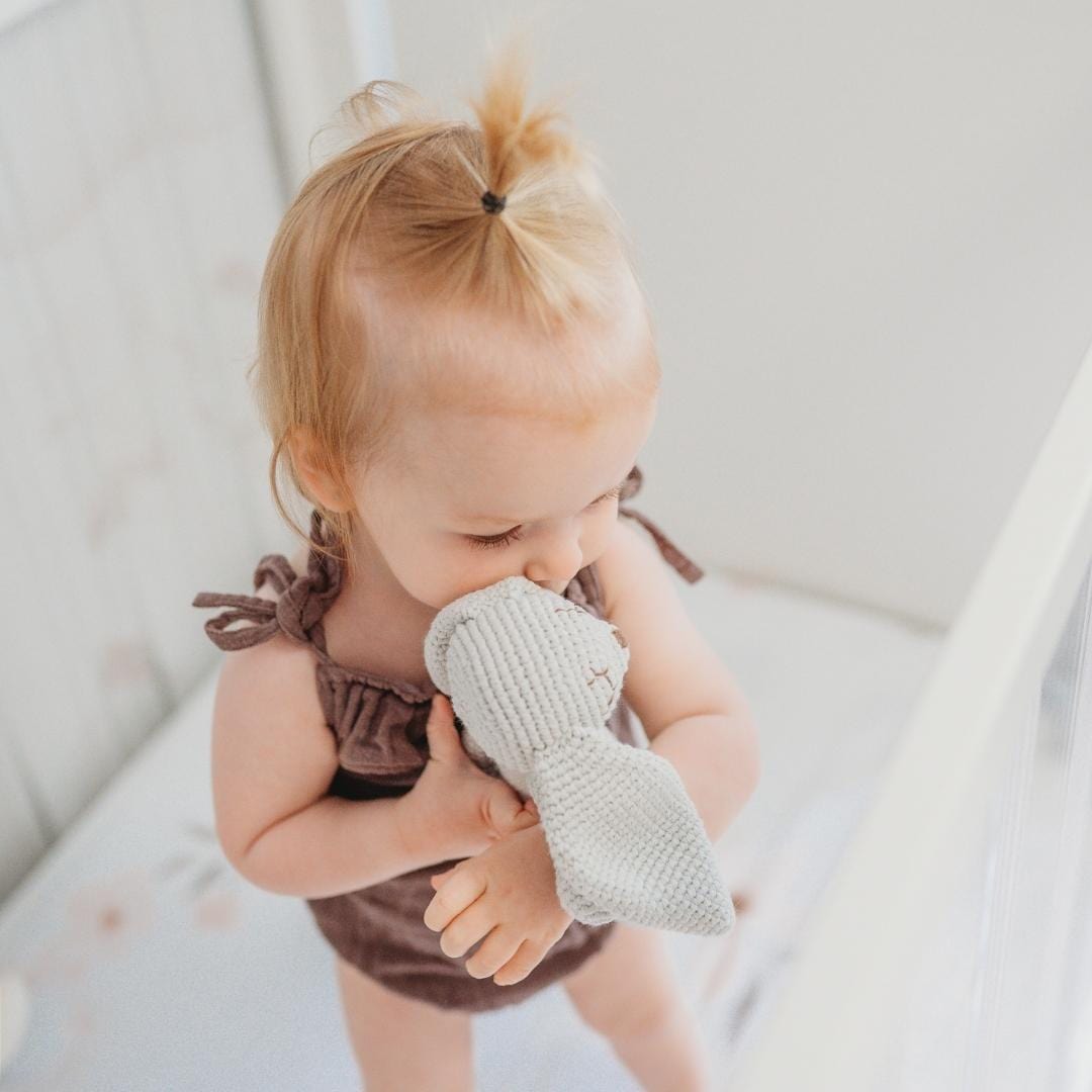 Ginger the Sleepy Bunny Hand-Crocheted Organic Cotton Stuffed Animal