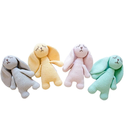 Ginger the Sleepy Bunny Hand-Crocheted Organic Cotton Stuffed Animal