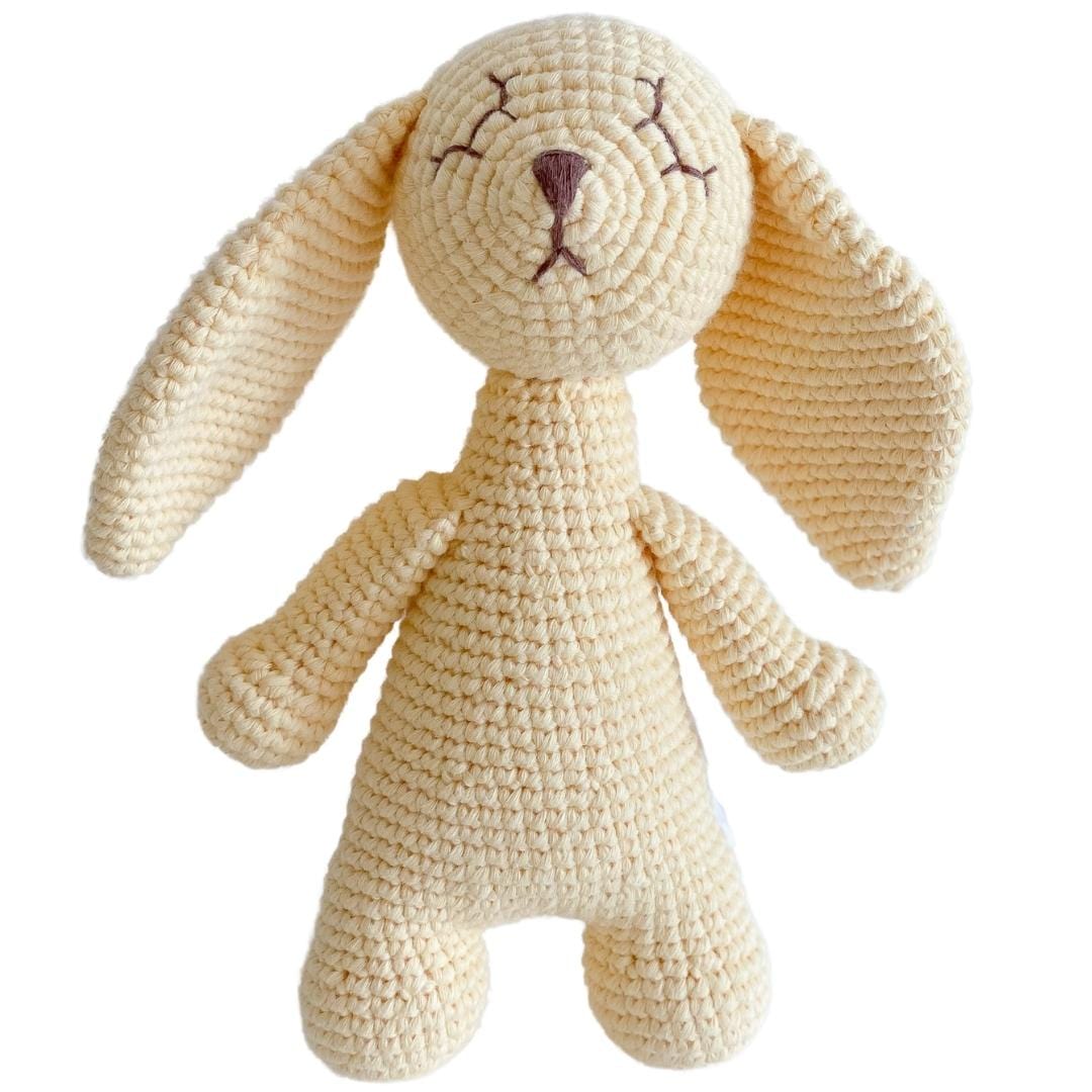 Ginger the Sleepy Bunny Hand-Crocheted Organic Cotton Stuffed Animal