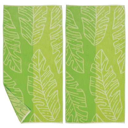 100% Cotton Vibrant Beach Towels 2-Pack - Boca Collection, 30" x 60"