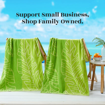 100% Cotton Vibrant Beach Towels 2-Pack - Boca Collection, 30" x 60"