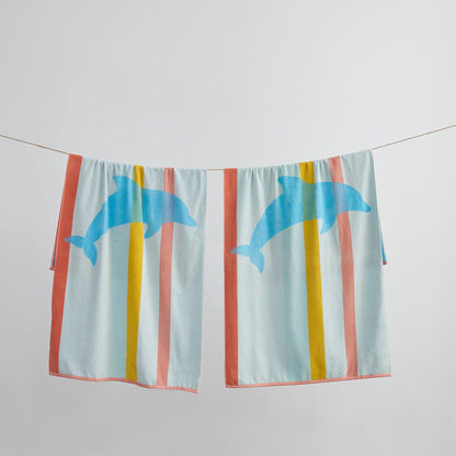 100% Cotton Vibrant Beach Towels 2-Pack - Boca Collection, 30" x 60"