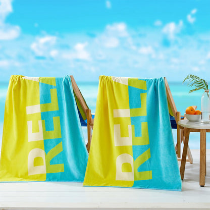 100% Cotton Vibrant Beach Towels 2-Pack - Boca Collection, 30" x 60"