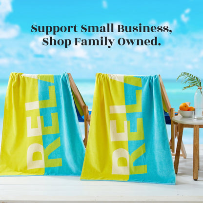 100% Cotton Vibrant Beach Towels 2-Pack - Boca Collection, 30" x 60"