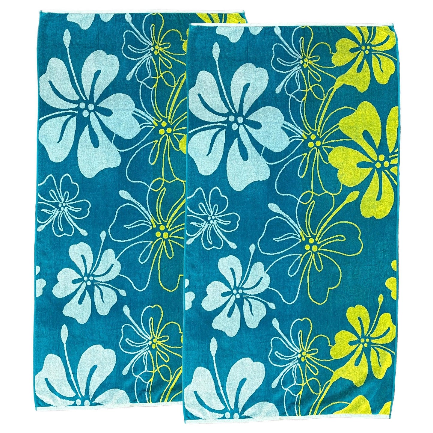 100% Cotton Vibrant Beach Towels 2-Pack - Boca Collection, 30" x 60"