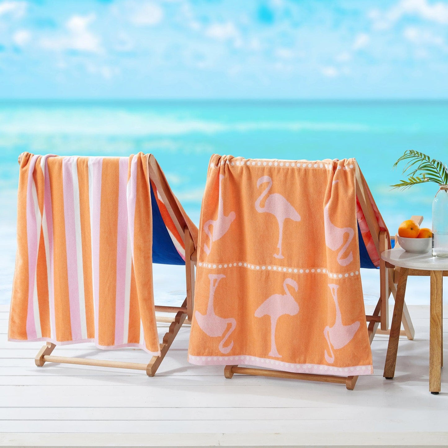 100% Cotton Jacquard Beach Towels 2-Pack - Playa Collection, 30" x 60"