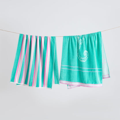 100% Cotton Jacquard Beach Towels 2-Pack - Playa Collection, 30" x 60"