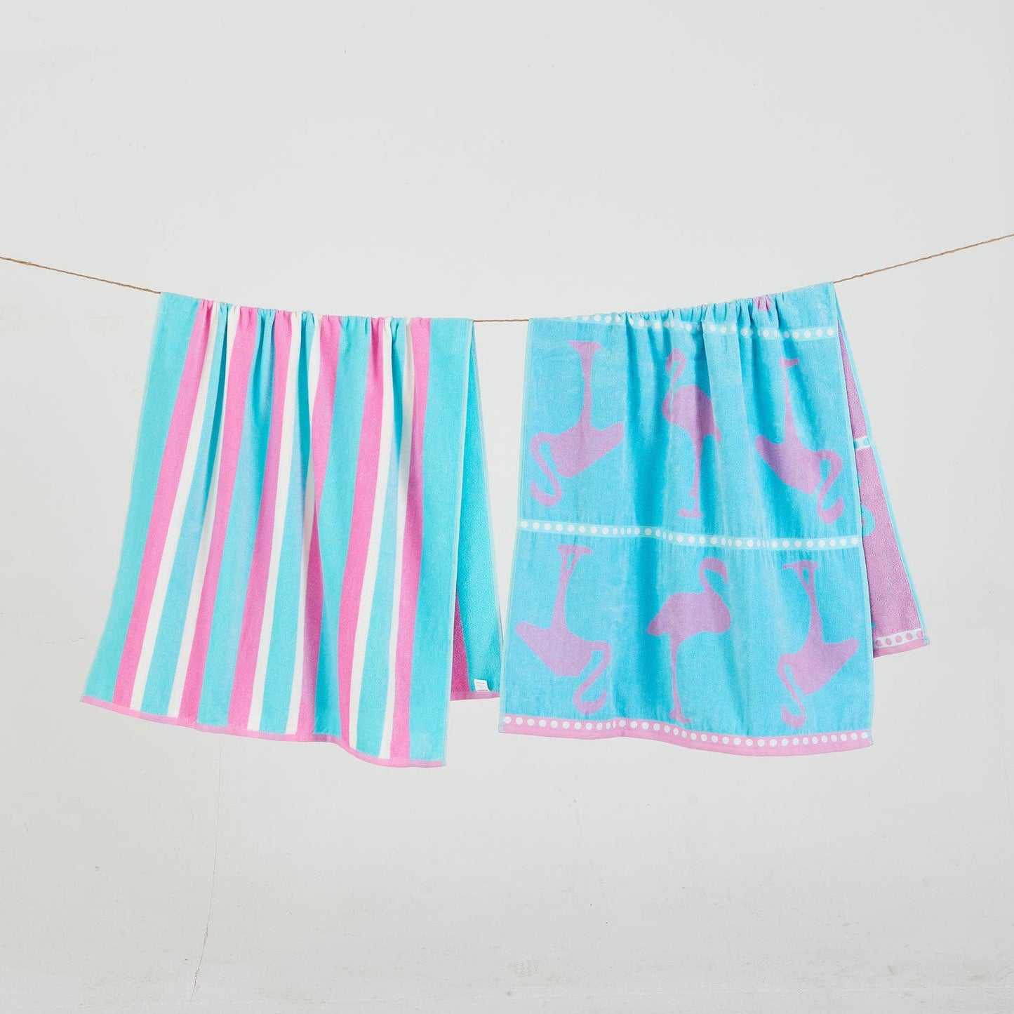 100% Cotton Jacquard Beach Towels 2-Pack - Playa Collection, 30" x 60"