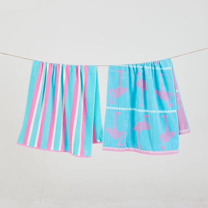 100% Cotton Jacquard Beach Towels 2-Pack - Playa Collection, 30" x 60"
