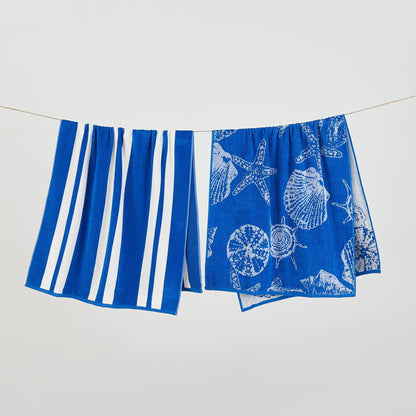 100% Cotton Jacquard Beach Towels 2-Pack - Playa Collection, 30" x 60"