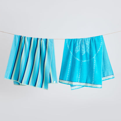 100% Cotton Jacquard Beach Towels 2-Pack - Playa Collection, 30" x 60"