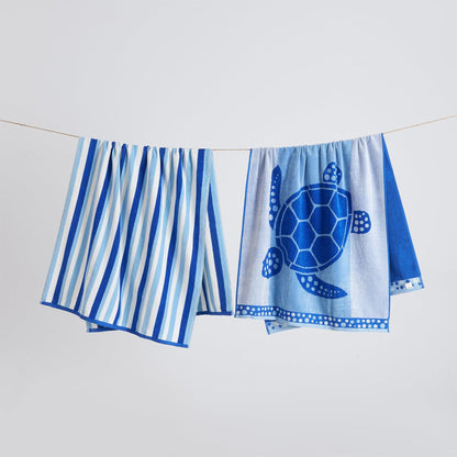 100% Cotton Jacquard Beach Towels 2-Pack - Playa Collection, 30" x 60"