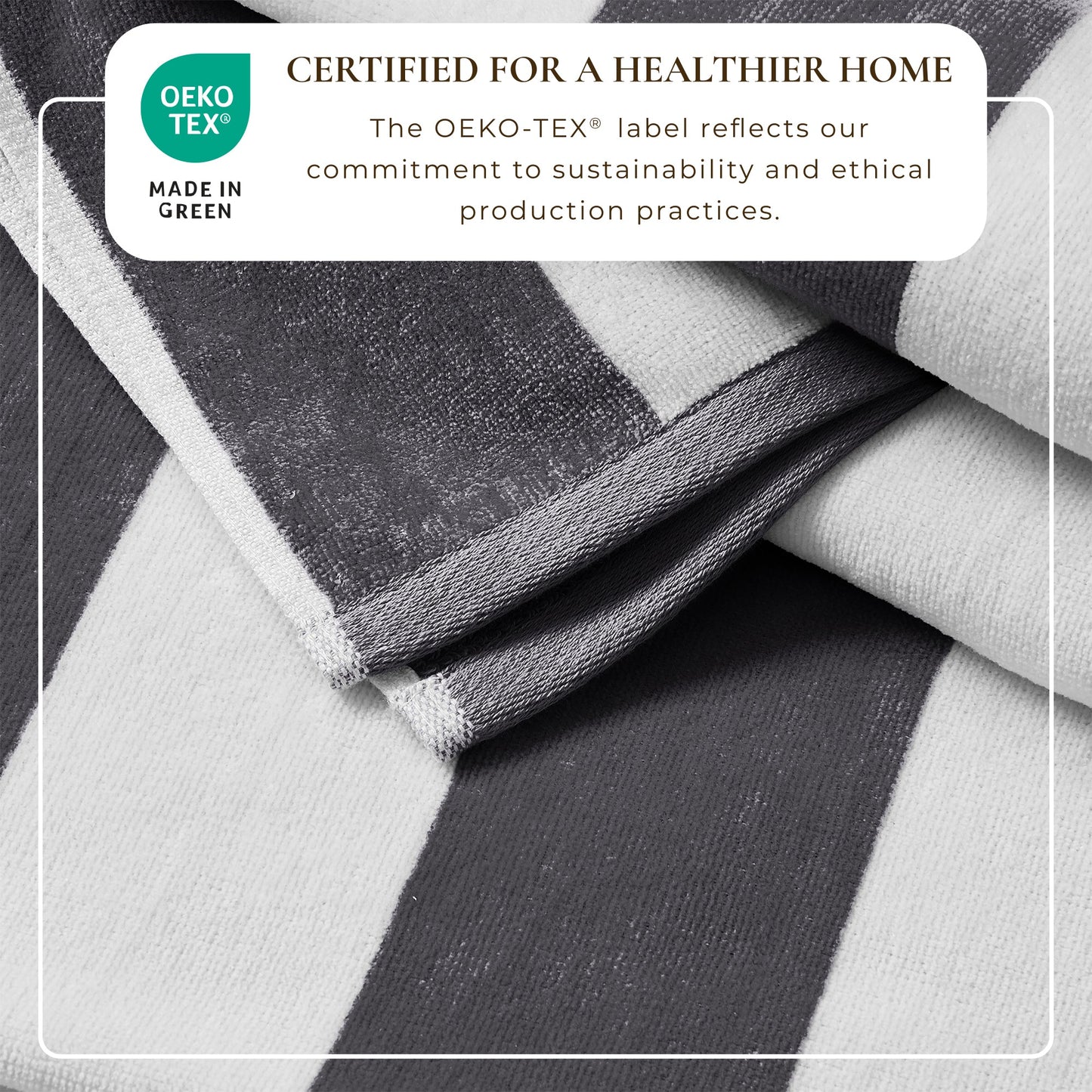 100% Cotton Velour Cabana Stripe Beach Towels - Novia Collection, Great Bay Home